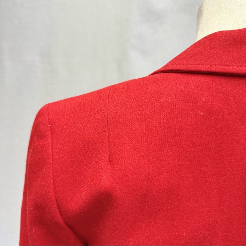 Vintage Pendleton Red 100% Virgin Wool Blazer Size 8P Petite One Button Lined - Picture 4 of 13